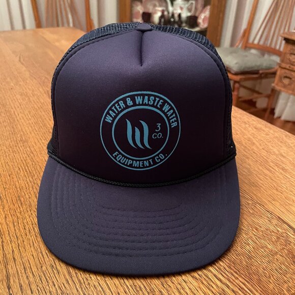 Men's Water & Waste Water Equipment Co.Blue Snapback Mesh Back Trucker Hat Cap - Picture 2 of 11